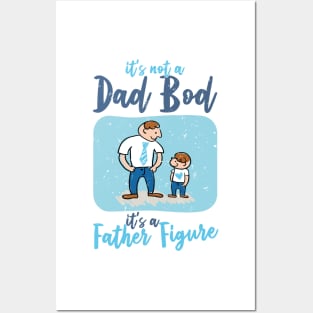 Dad Bod | Dim Gray And Blue Text Funny Dad Posters and Art